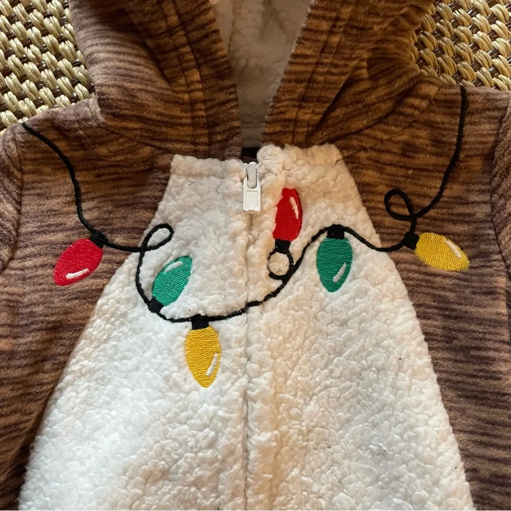 NEW Carter’s Reindeer Outfit Christmas Holiday Santa Sherpa Brown 3 Months
